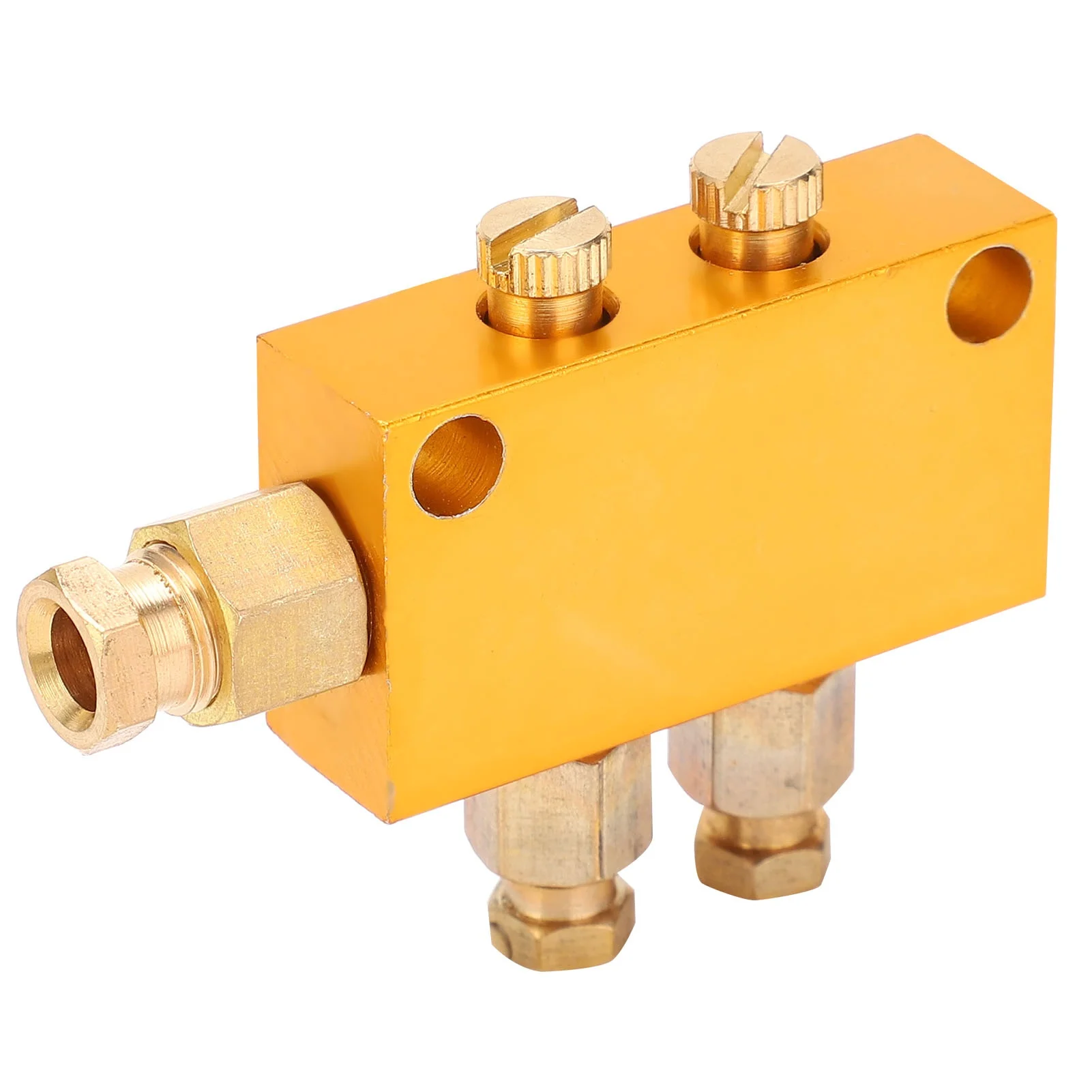 Oil Distributor TKType Adjustable Brass Lube Piston Separator Divider Valve Lubrication System(1 in 2 Out )
