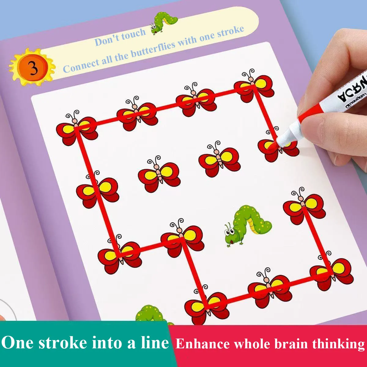 

2-6 Years Pen Control Training Kids Brain Early Education Book Development Concentration Training for Kids 58 Pages