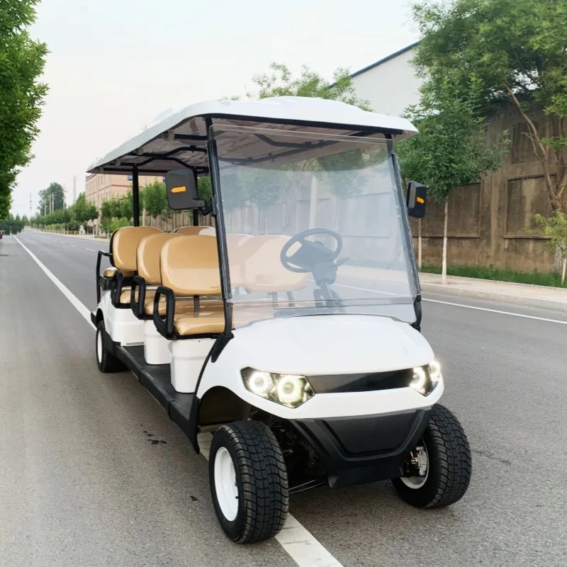 Club Cars, Golf Course Cars, CE Certification Electric Golf Cart Upholstered Seat 12-Inch Off-Road Tires Aluminum Wheels