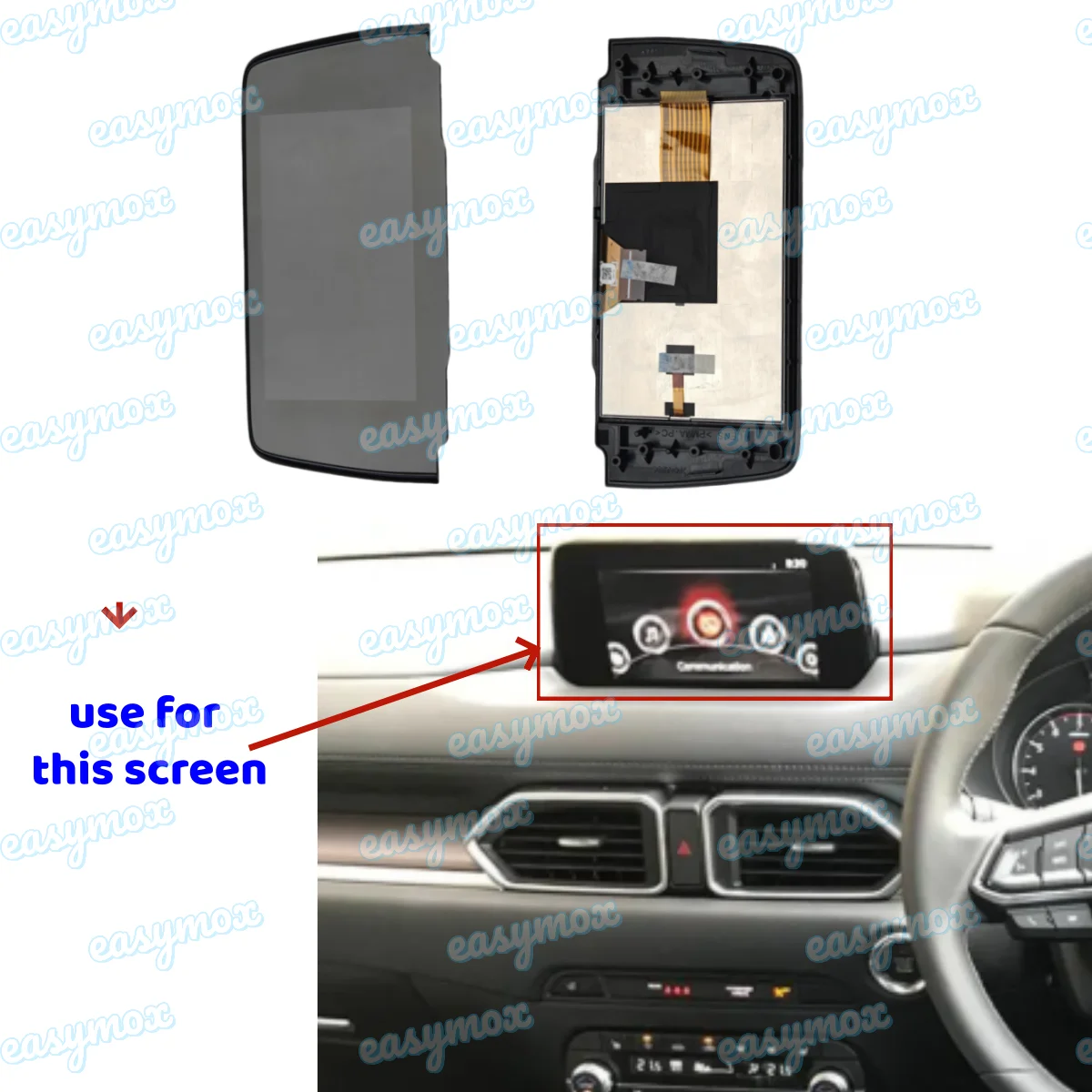 

7" Touchscreen Display for 2017-2021 Mazda CX-5 Model Center Console Radio Navigation Heads-up Unit Repairment