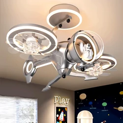 Nordic kids bedroom Ceiling fan with led light and control electric fan Ceiling lights dining room Ceiling lamps indoor lighting