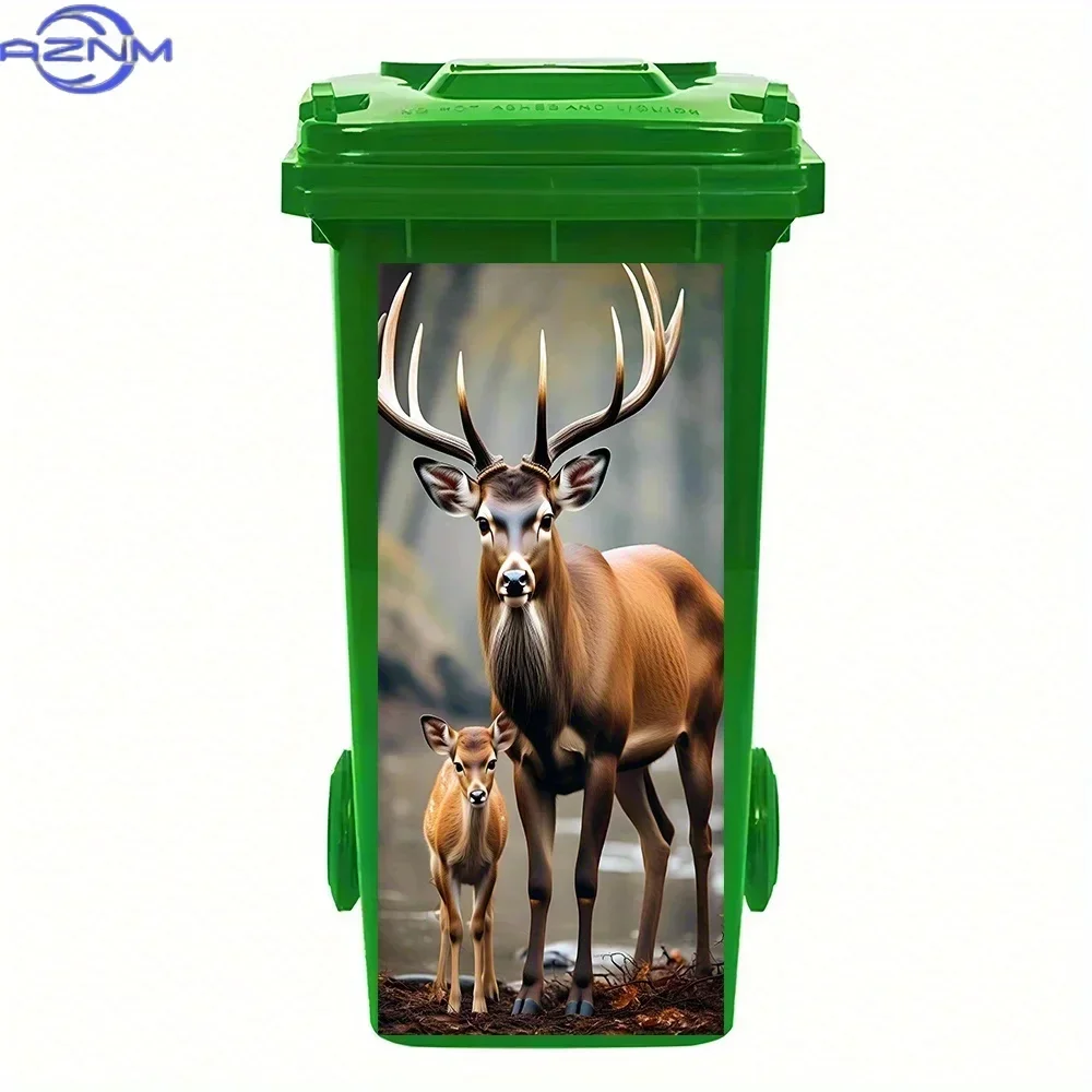 Home Garbage Bin 2D Print Pattern Decal Decor Ornament for Indoor Outdoor Dustbin
