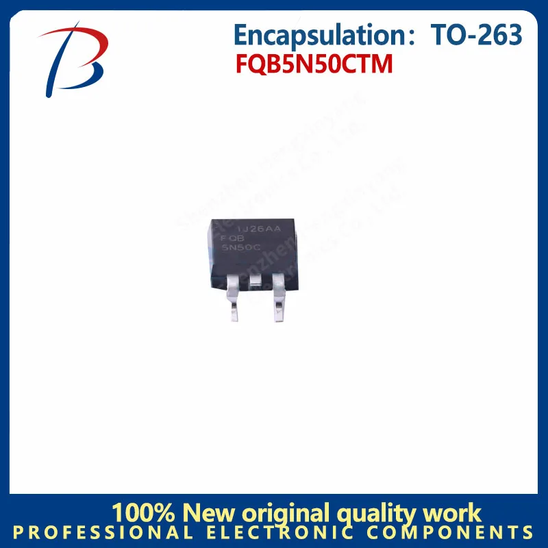 FQB5N50CTM 패키지, TO-263 N 채널 전압: 500V 전류: 5A 전계 효과 튜브, 10 개