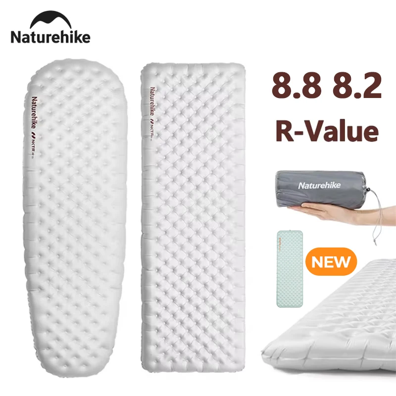 Naturehike Camping Sleeping Mat 8.8 8.2 R Value Warm Ultralight Inflatable Pad Outdoor Tent Single Moisture-proof Mattress