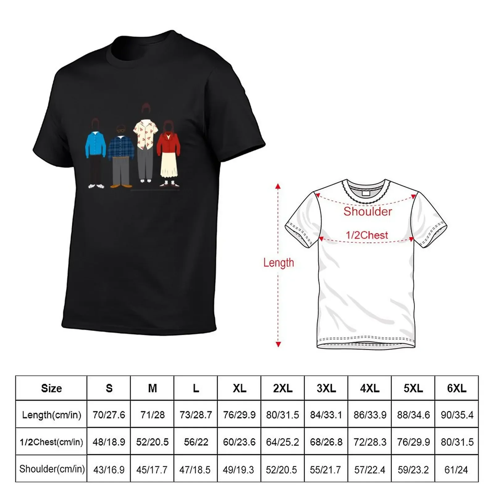 Cast Outlines T-Shirt man clothes summer tops plain mens workout shirts