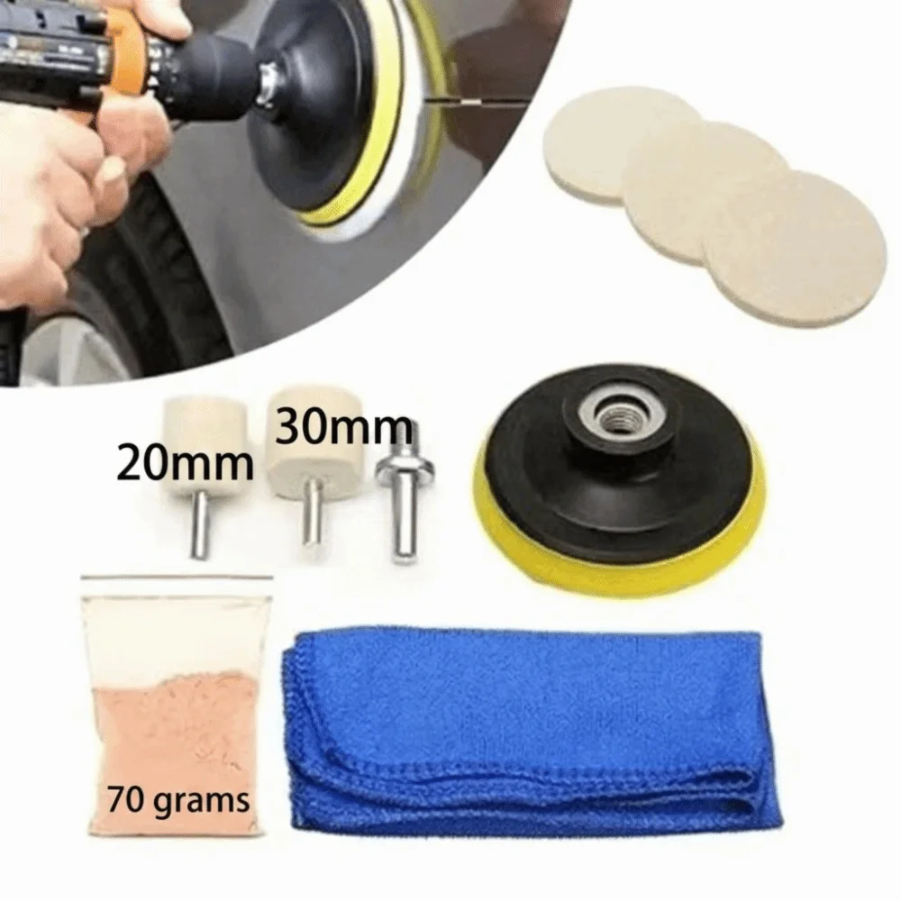 1 Set Restoration Car Glass Polishing Kit Backing Pad DIY Car Glass Scratch Remover Kit Remove Scratches