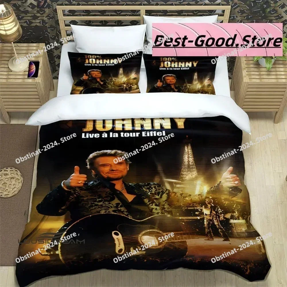 3D Print Rock Star Johnny Hallyday Bedding Set Boys Girls Twin Queen King Size Duvet Cover Pillowcase Bed boys Adult Bedroom