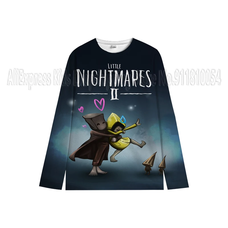 Little Nightmares 2 أطفال طفل الفتيات البلوز عيد الميلاد زي الخريف لطيف سانتا القوس طباعة طويلة الأكمام طاقم الرقبة البلوز القمم