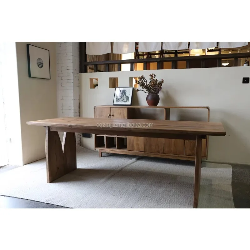 Solid Wood Dining Table Set Modern Wooden Dining Set Kitchen Restaurant Furniture Commercial Wholesale Supplier