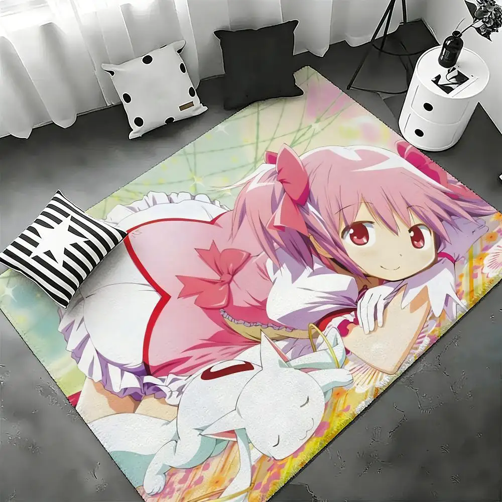 p-Puella M-Magi Madoka M-Magica Floor Mat Bedroom Living Room Flannel Door Mat Non-Slip Home Decor