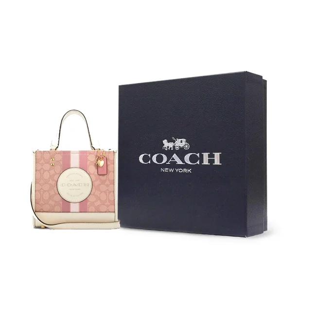COACH Dempsey Canvas With Leather Tote Bag, Shopping Bag, Crossbody Bag, Handbag Medium Women's Cherry Blossom Pink C7965-IMSXX