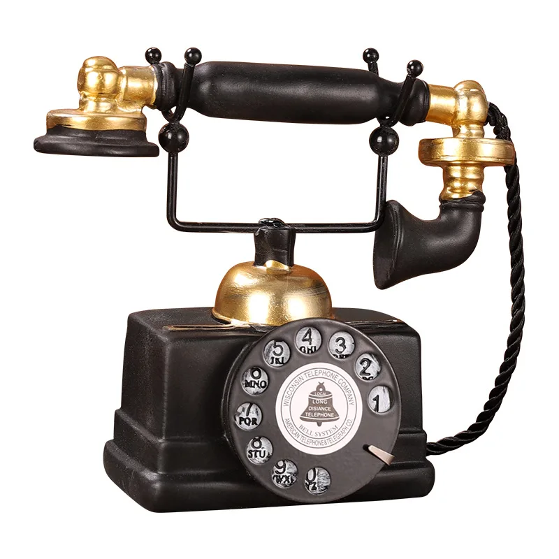 1pc Vintage Telephone Model, Table Decoration, Craft Bar, Home Decoration, Gift, Exquisite Craftsmanship, Simple and Elegant