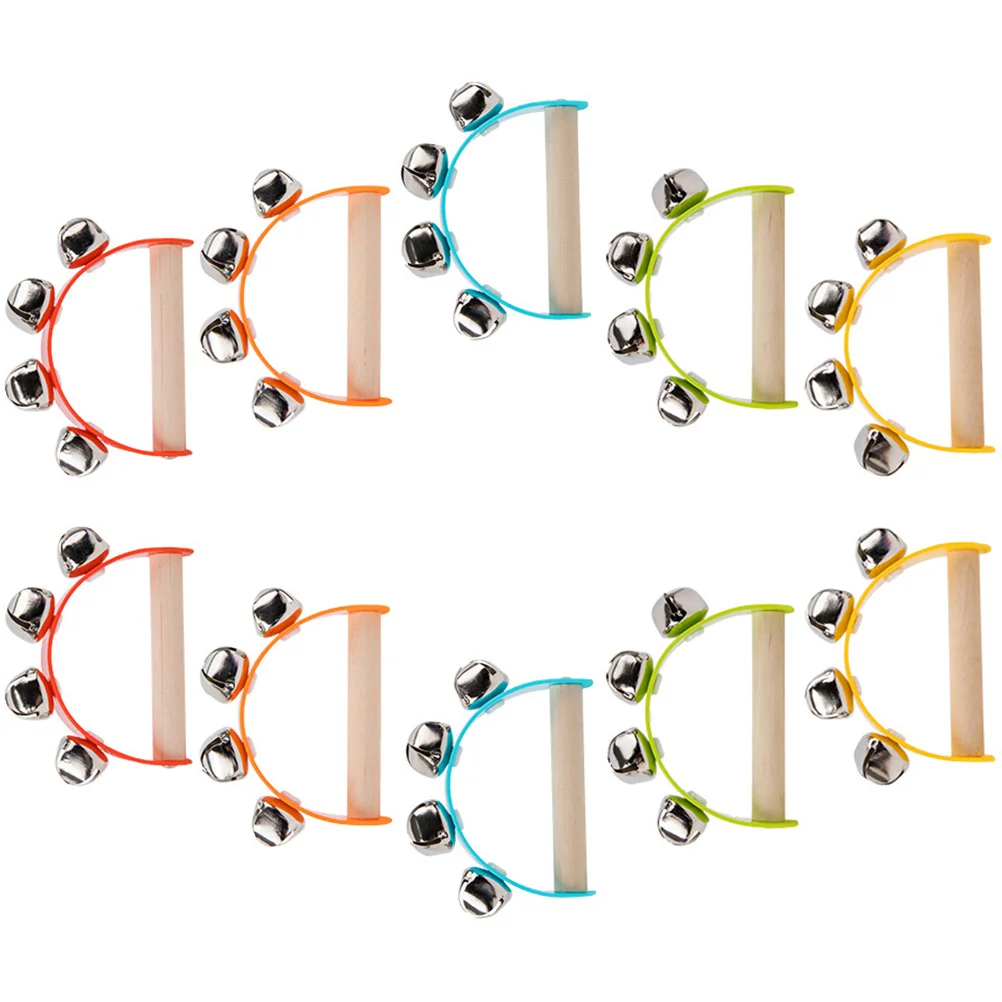 

10 Pcs Musical Instruments Half Round Hand Bell Professional Percussion Toy Tambourine Taste Playthings Portable Child