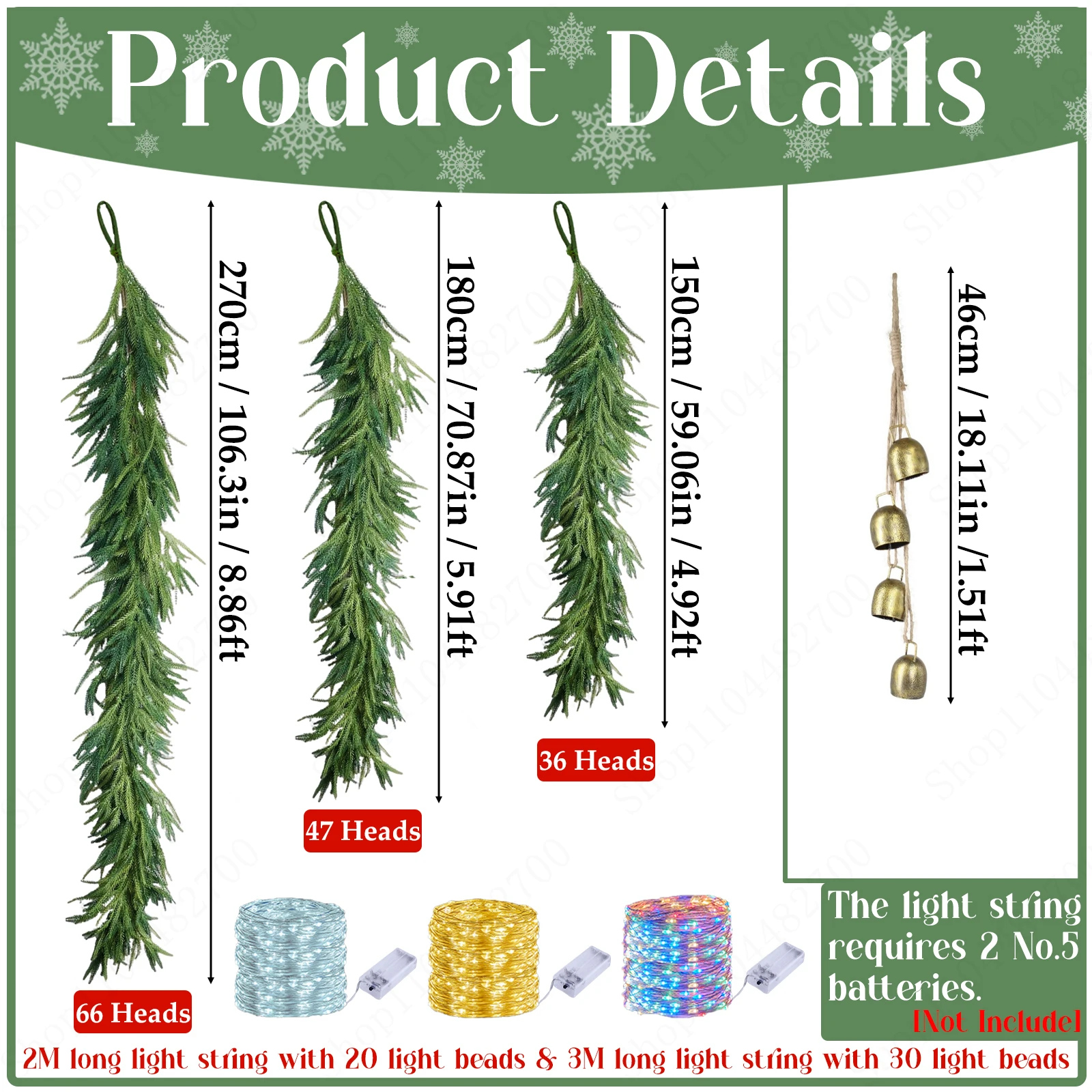 1-12 قطعة جديد عيد الميلاد نورفولك الصنوبر جارلاند مع مصباح ليد واقعية الاصطناعي نورفولك الصنوبر أكاليل حفلة عيد الميلاد ديكور المنزل