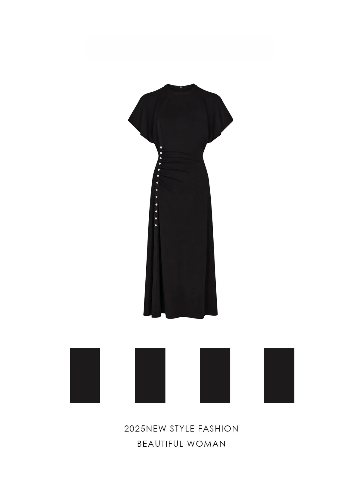 엘레 블라 롱 드 여성용 하이웨이스트 A라인 스커트 편안한 착용감 캐주얼웨어 여름 시즌 2025년 신상