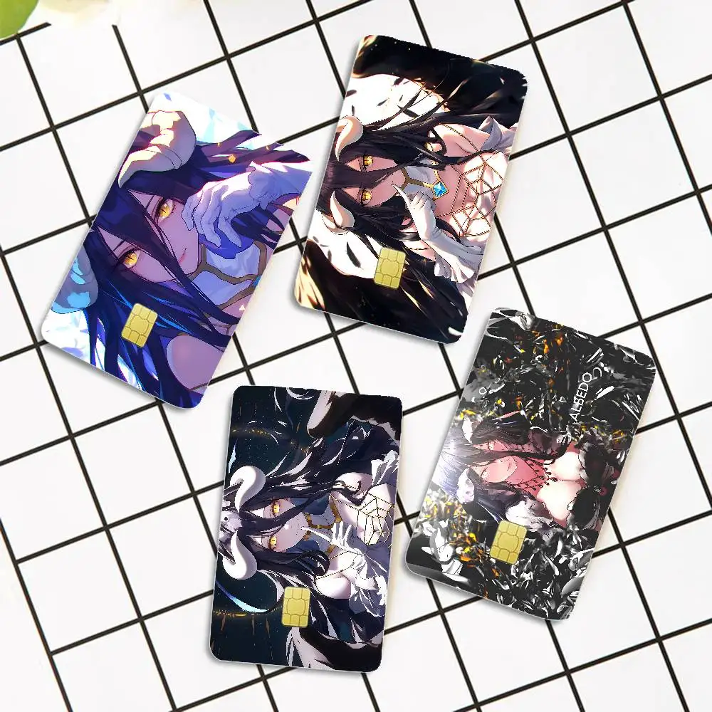 Gamer Albedo Anime Girls Anime Cartoon Bear Skin Sticker Film Tape Case for Big Credit Debit Card Front Side