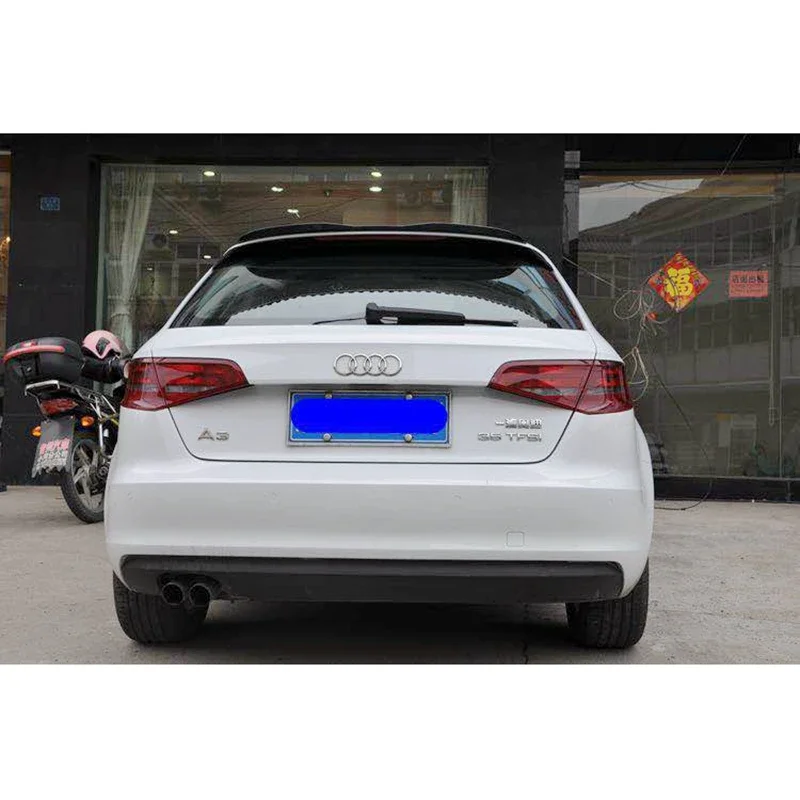 MD Style High Quality ABS Material Car Spoiler Tail Piano Black Suitable for Audi A3 Hatchback 4 Door Car 2014-2018