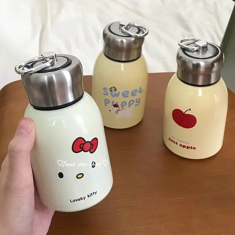 

Cute Cartoon Anime Peripheral Hello Kitty Model Doll Creamy Stainless Steel Compact And Portable Cartoon Thermos Cup Water Cup G