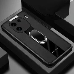 Magnetic Ring Stand Phone Case For Vivo IQOO 12 Pro Luxury Leather Shockproof Bumper Back Cover For IQOO 13 Iqoo13 12Pro
