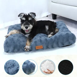 Dog Bed Pet Bed For Dog Mat Washable Faux Fur Pet Crate Bed For Dog Anti-Slip Pet Mat Bed For Cat Fluffy Comfy Pet Sleeping Mat