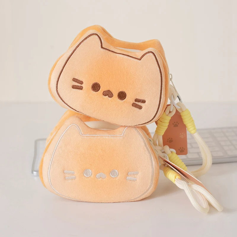 

Soft Plush Butter Biscuit Cat Bag Plush Toy Kawaii Soft Lifelike Butter Biscuit Cat Keychain Soft Stuffed Animal Bag Kids Gift