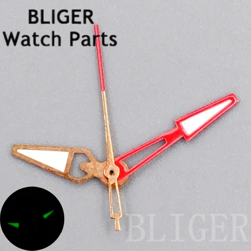 BLIGER NH35 Jam Tangan Berongga Rose Gold Hitam Merah Jarum Bercahaya untuk NH35 NH36 ETA2824 PT5000 Jam Tangan Pergerakan Aksesori Tangan
