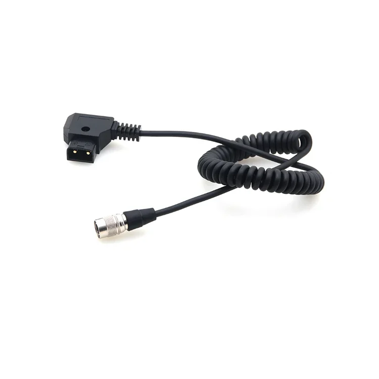 كابل طاقة D-Tap P Tap كابل ملفوف لكاميرا سينما الجيب BMPCC 4K Blackmagic وموصلات Dtap للبطارية مثبتة على شكل حرف V باللون الذهبي