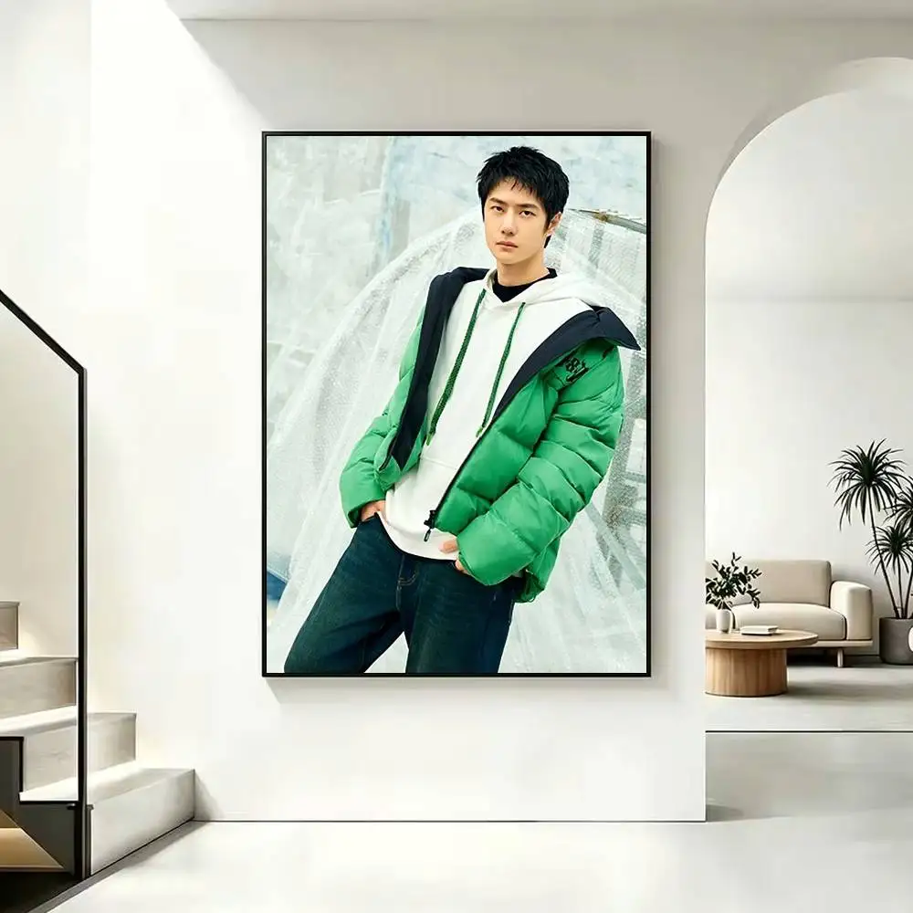 Performer W-WangYibo Poster High Quality Dorm Living Room Aesthetic Wall Decoration Painting Stickers Gift