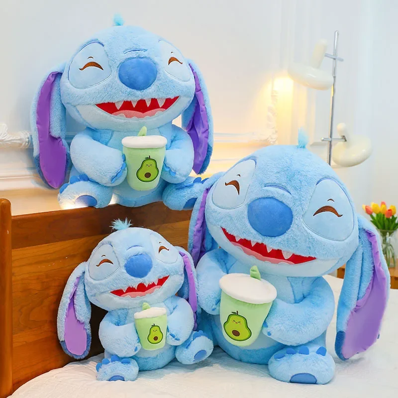 Disney Lilo and Stitch Plush Toys Milk Tea Anime Plushie Stich Dolls Kawaii Cartoon Pillow Soft Stuffed Gift Children Christmas