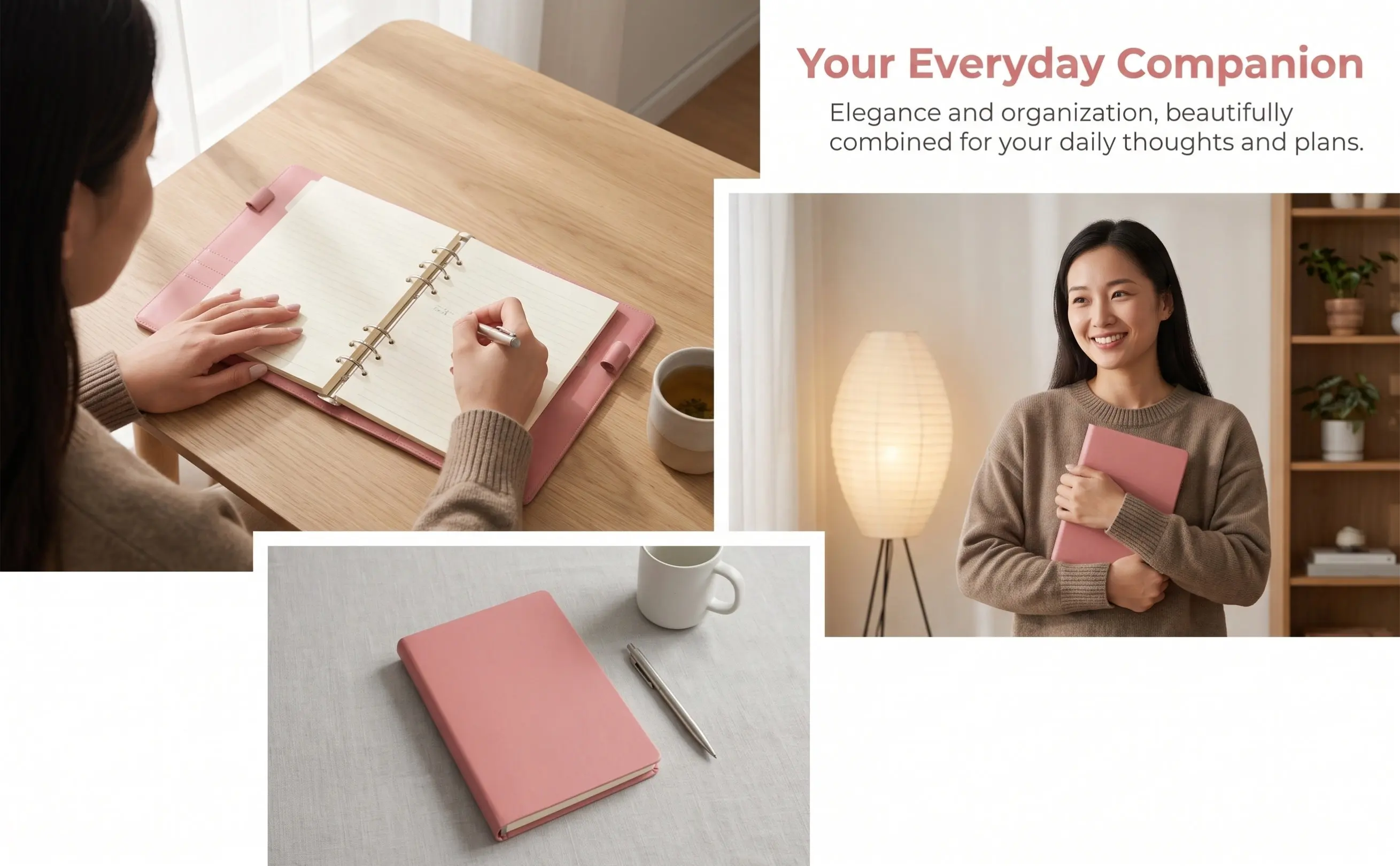 Binder Notebook A4 Ring Organizer Portable Journal for Note Taking Writing Planner Gift Notepad Binder