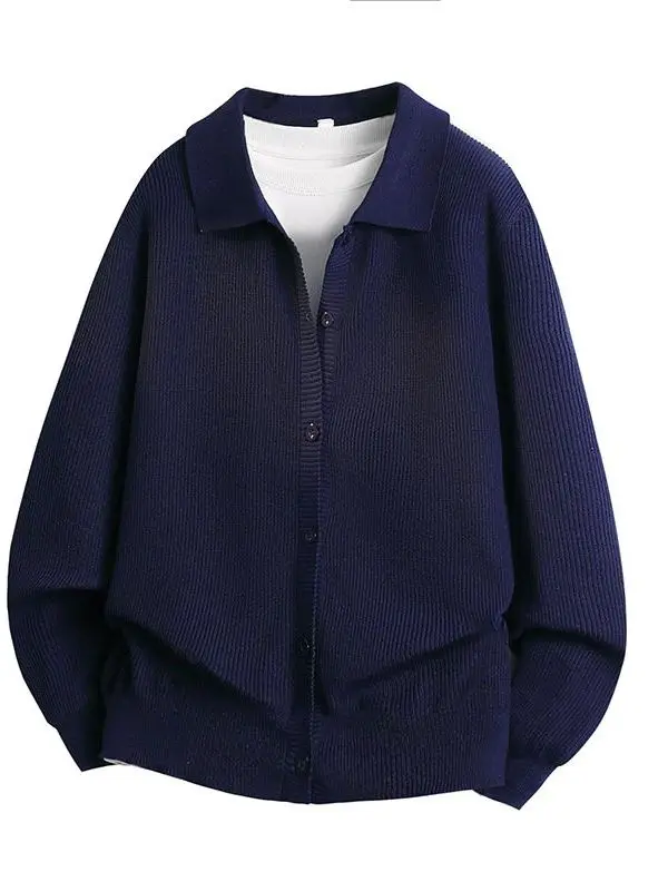 

Вязаный открытый кардиган в стиле ретро, свободный повседневный мужской свитер, осень-зима, новый универсальный удобный крой, большие размеры 300, сум