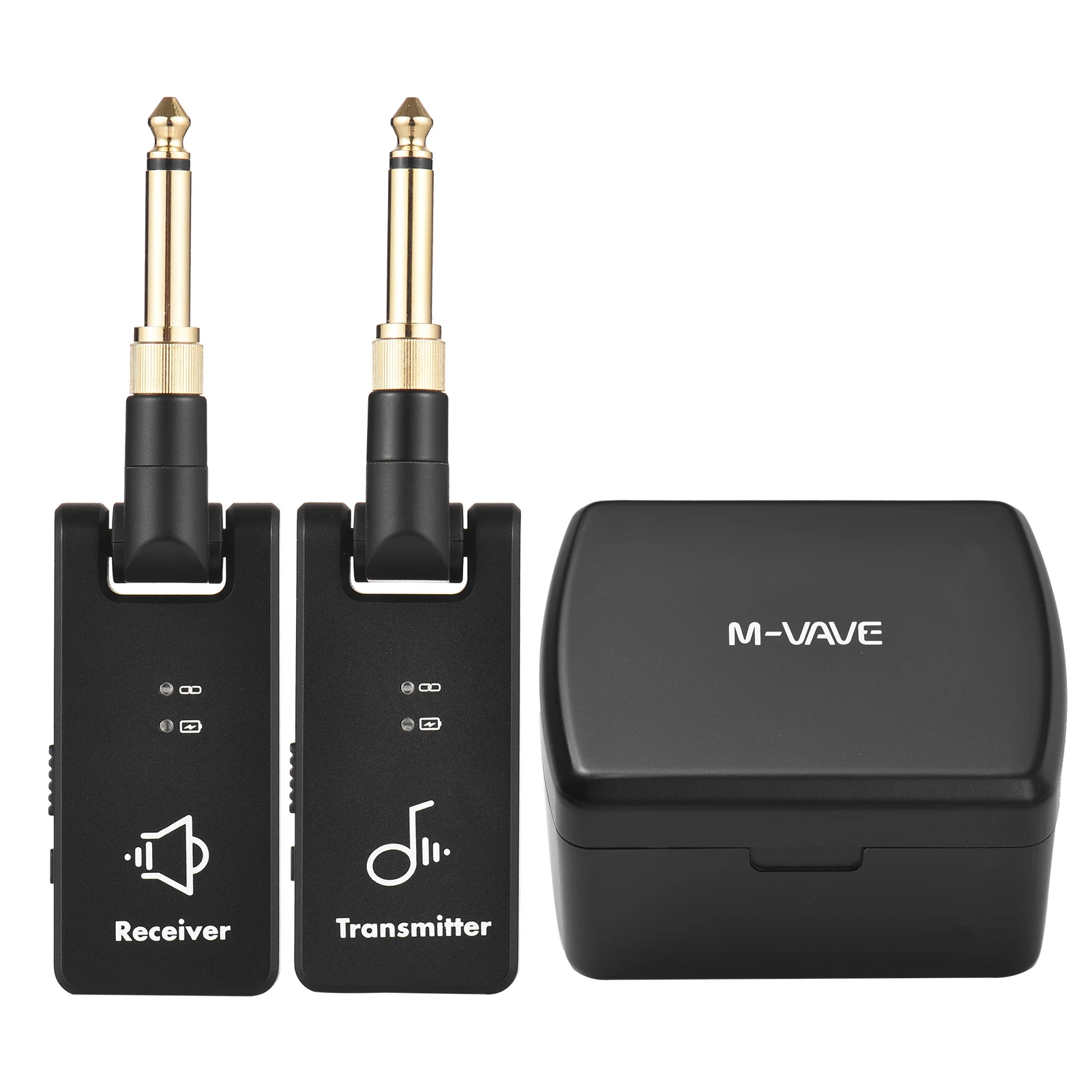 

M-VAVE Wireless Transmit System Electric Guitar Receiver Transmitter Built in Battery with Charging Box 3.5mm 6.35mm Plug