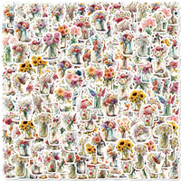 30pcs Rose, Sunflower Vintage Theme Stickers Decorated Notebook Water Cup suitcase Guitar Classic Toy DIY stationery Decals