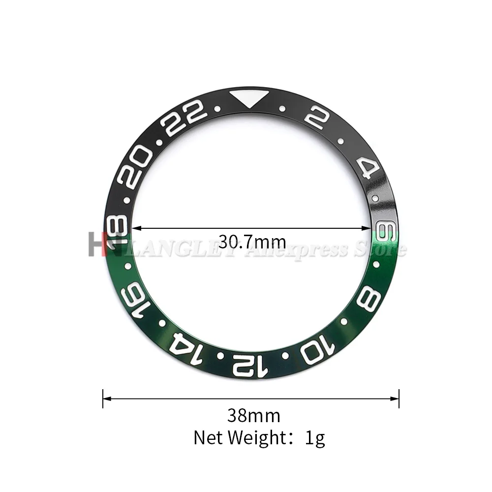 38mm*30.7mm Alloy Watch Bezel for 40mm Watch Case NH35 NH34 SUB GMT Diving Men Watch Accessories Replace Watch Bezel Insertions view 6