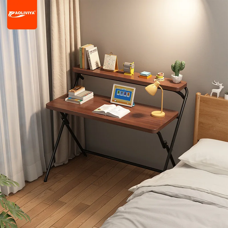AOLIVIYA Desk Student Home Bedroom Bedside Study Table Small Unit Foldable Small Table Simple Writing Desk Computer Desk