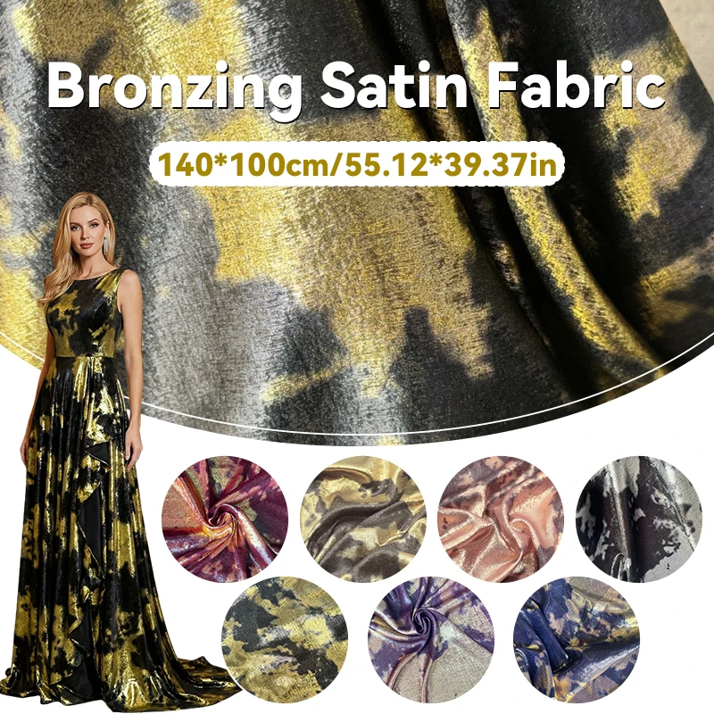 

Мягкая бронзирующая атласная тонкая бархатная ткань с эффектом тай-дай, гладкая дизайнерская ткань для шитья модных платьев, рубашек, головных платков, рукоделия