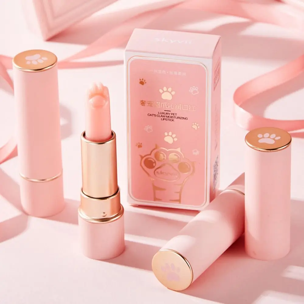 Moisturizer Cat Paw Kleurveranderende lippenbalsem Matte langdurige temperatuurverandering Lipstick Veelkleurige klauwvorm