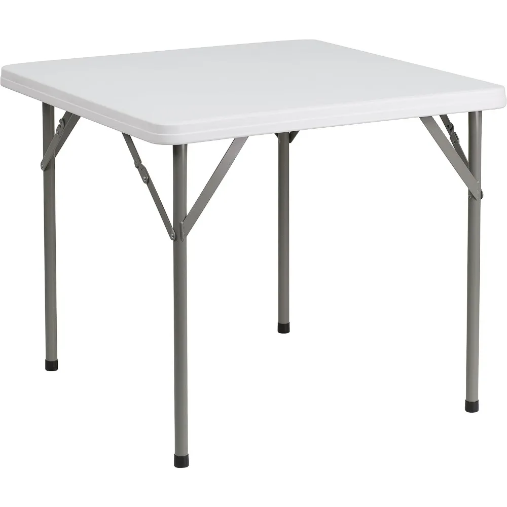 Mesa de evento dobrável plástica quadrada para eventos internos e externos, mesa de banquete portátil com perna de bloqueio, 2,85"