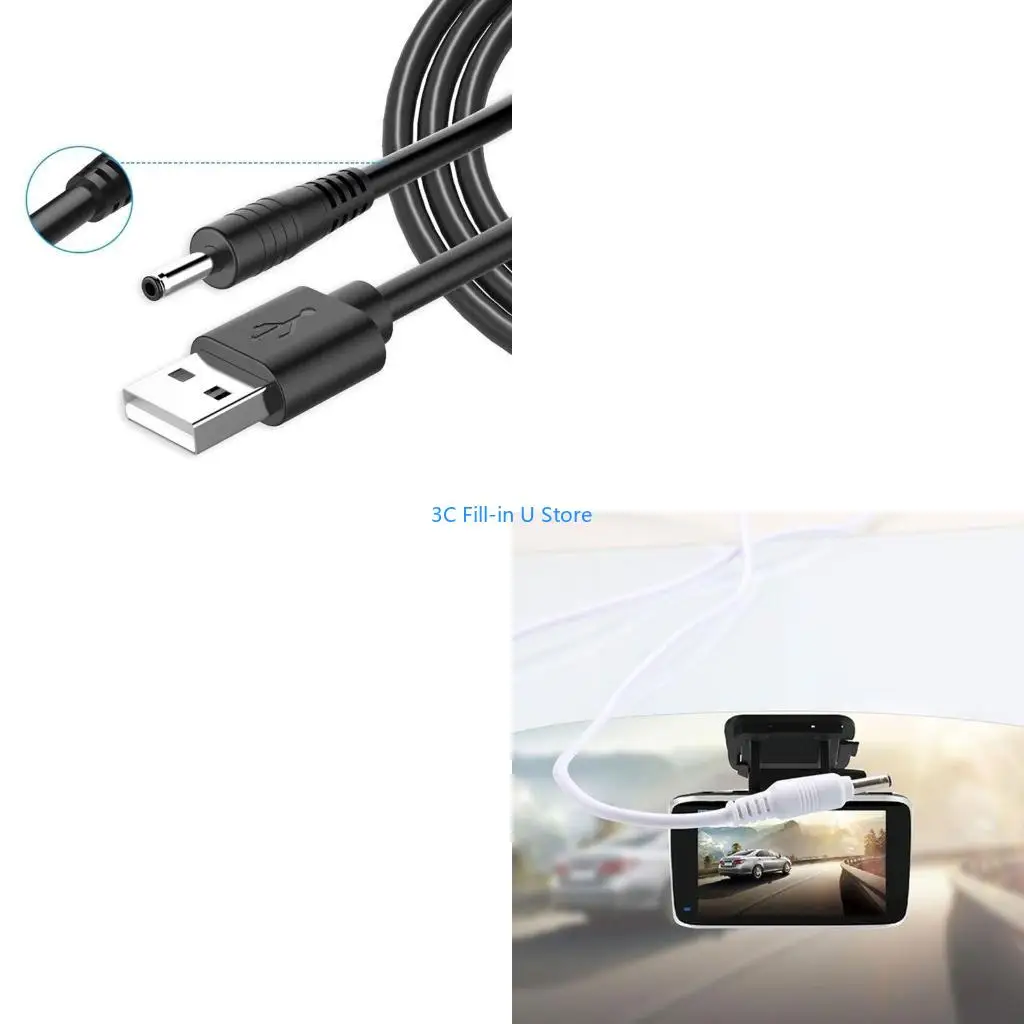 G8TA Usb to DC-5V Round Hole Small Speaker Charging Cable 5v Power Cord 3.5 Charging Cable USB A Male to 3.5 Connector