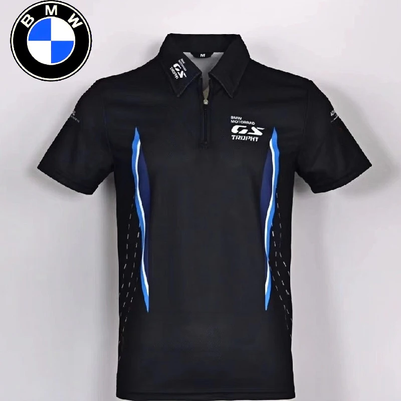 

BMW Racing Team Motorcycle T-shirt Black GP GS R1300 Men Women Polo Shirt Summer Quick Drying Breathable Jersey