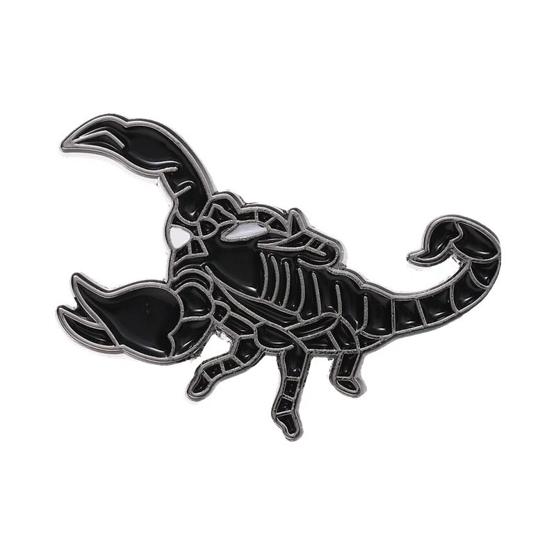 Pin de esqueleto de escorpión esmaltado, estilo gótico oscuro, con estructura ósea de rayos X, broche metálico de escorpión, insignia para mochila y solapa, regalo de joyería para amigo