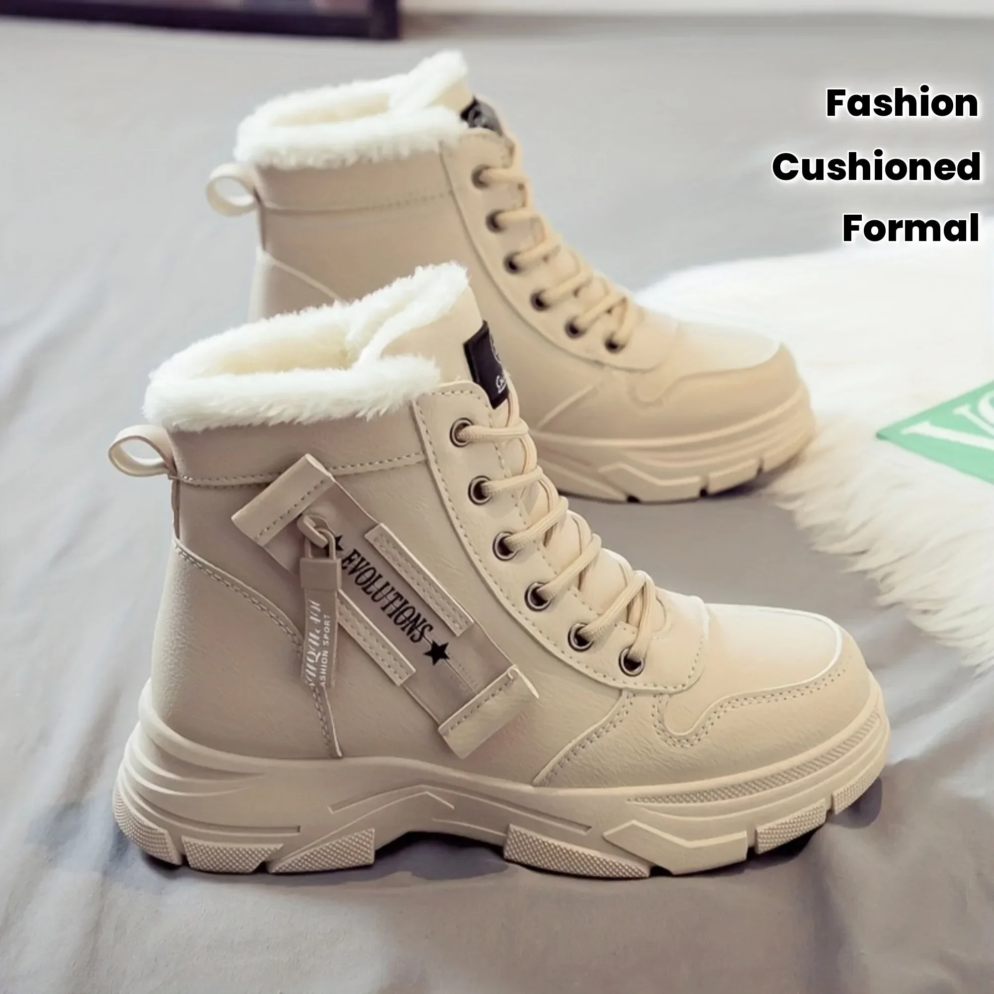 Winter Women Snow Boots Anti‑Slip Warm Fur Lined Boots Casual Ankle Booties Fashion Outdoor Daily Wear Shoes