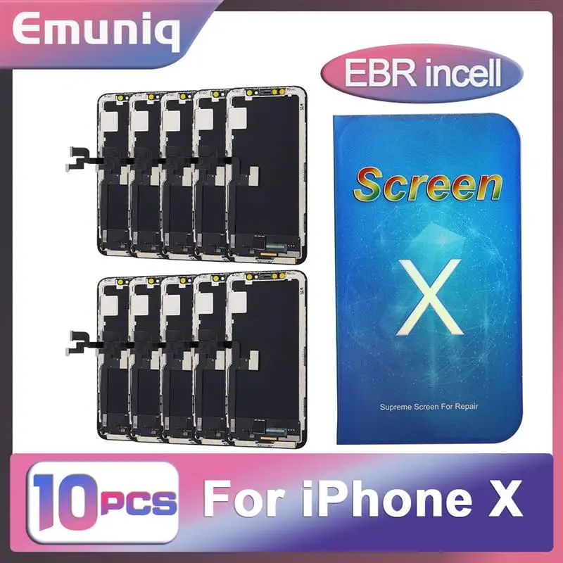 New! 10 Pcs LCD Display EBR Incell for iPhone X XR XS Max 11 12 13 14 Plus 15 Plus Screen Touch Digitizer Assembly Screen