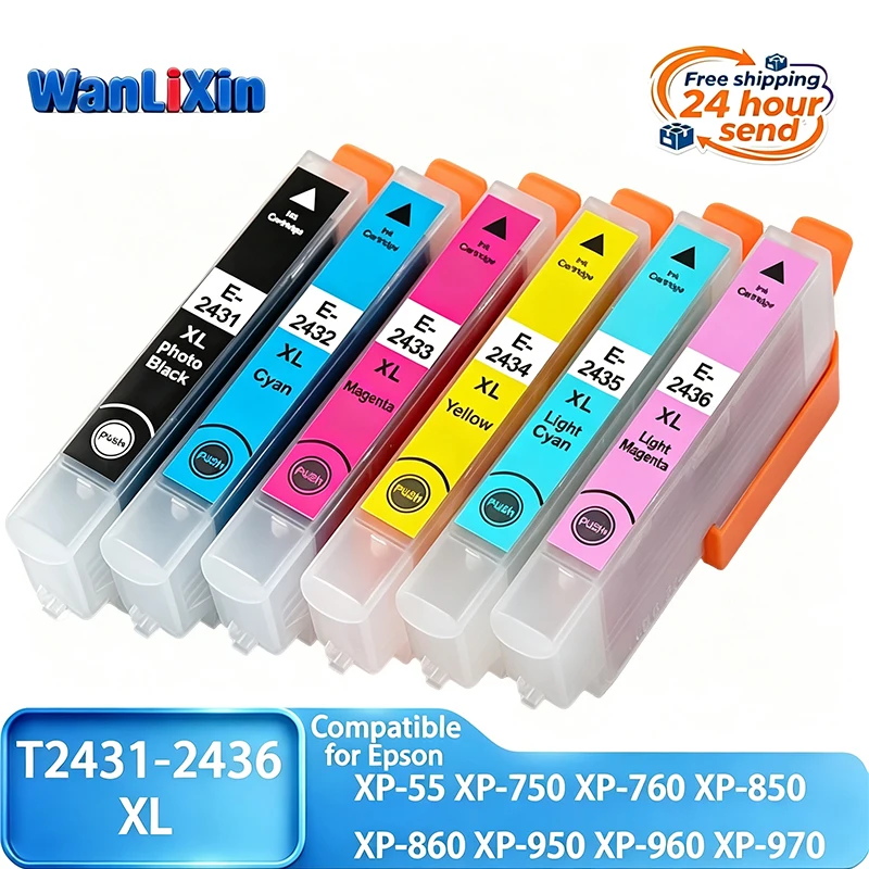 T2431XL-T2436XL 24XL Ink Cartridge With High Quality Compatible For Epson XP-55 XP-750 XP-760 XP-850 XP-860 XP-950 XP-960 XP-970