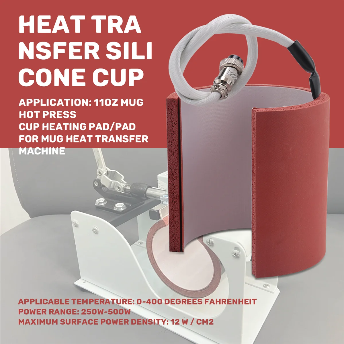 

A12R Sublimation Machine 220V Silicone Mug Heating Pad Mat Mug Heat Press Parts for Mugs Printing Press 11OZ Cups