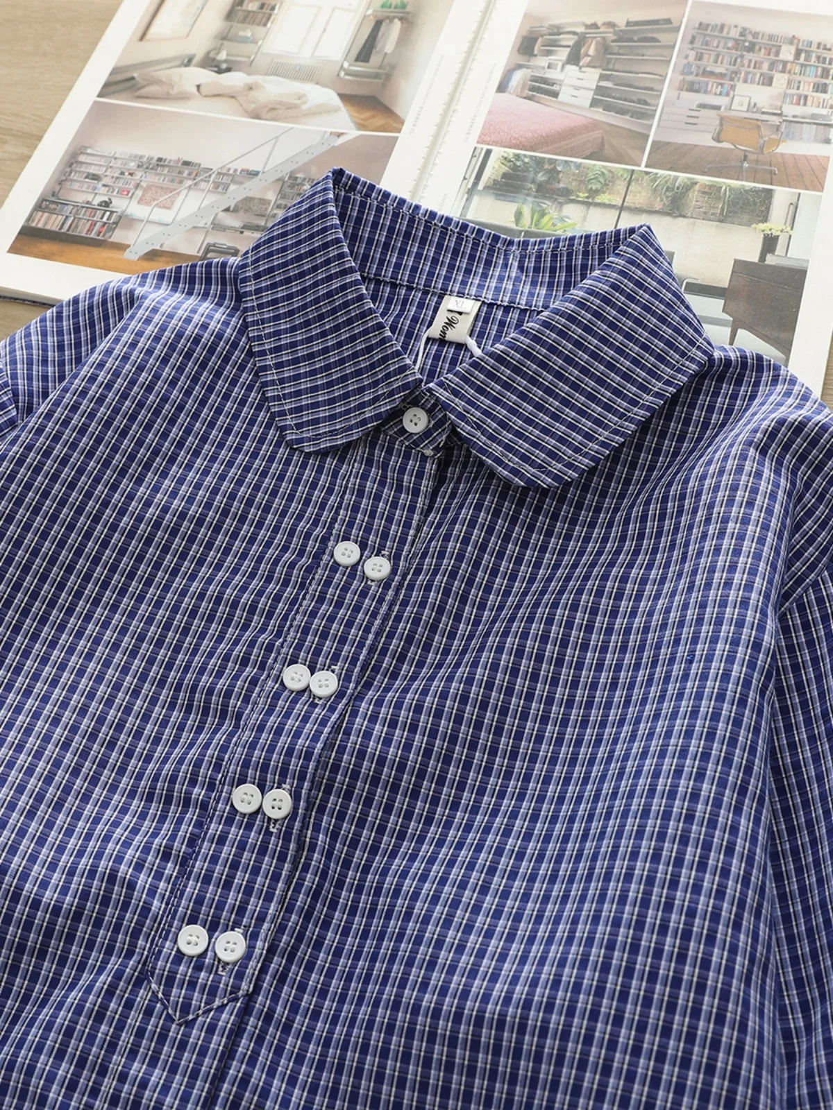 Preppy Plaid Long Sve Women's irt Base Layer Spring Autumn plus Size Overhead Trendy Button up Cotton Blend Commute Sle