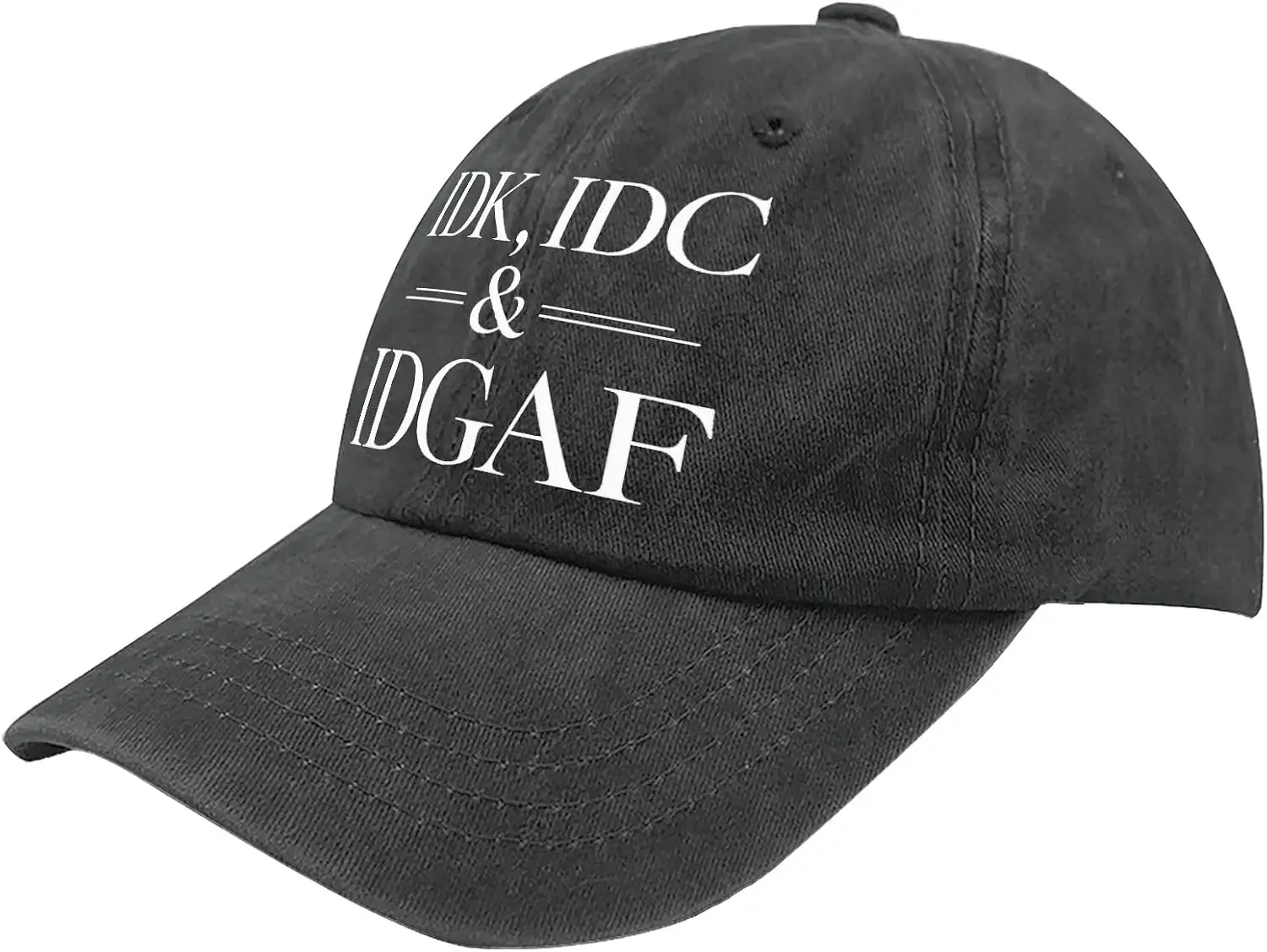 Customization Customization IDK IDC IDGAF Hat For Men Women Washed Distressed Adjustable Baseball Cap | Wear The IDK IDC IDGAF M