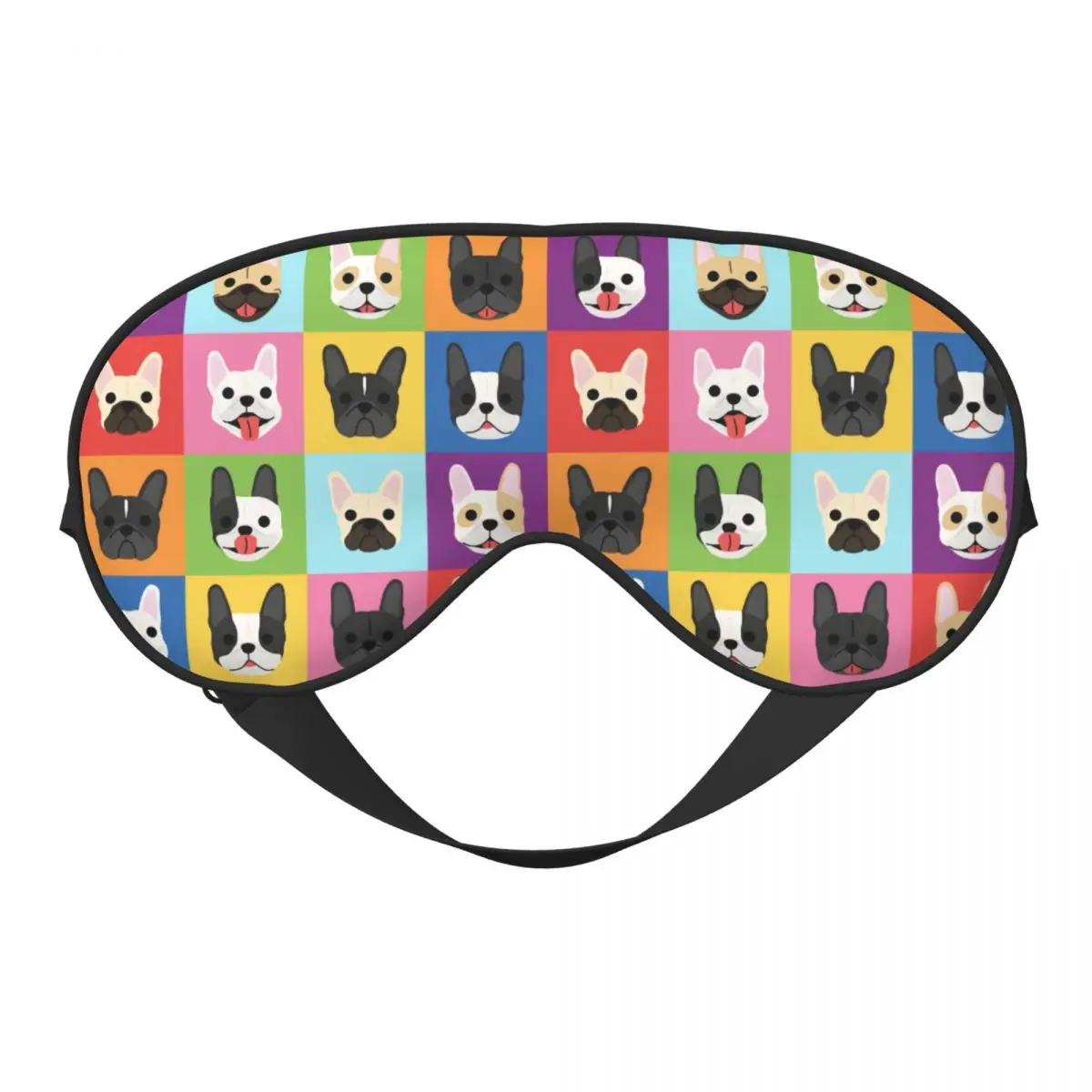 

Мягкие маски для глаз с портретами французского бульдога, двухсторонние повязки на глаза, регулируемые патчи для глаз Frenchie Dog Lover Block Out Light