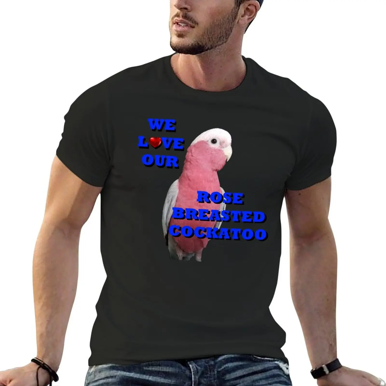 Rose Breasted Cockatoo T-Shirt graphic tee shirt anime stuff clothing for men