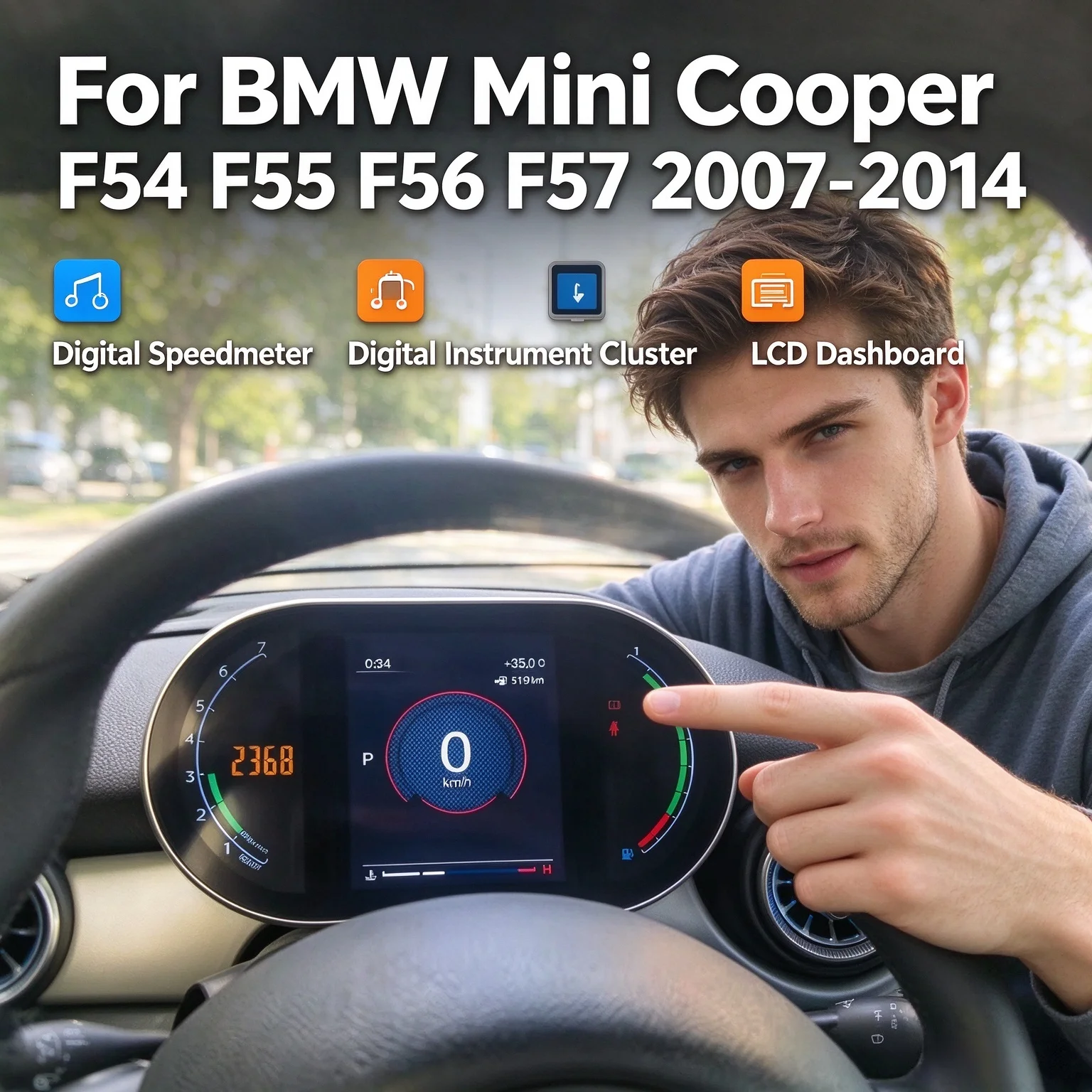2025 Latest Original LCD Dashboard For BMW Mini R56 R60 2007-2014 Car Digital Cluster Automotive Speedometer Instrument Panel